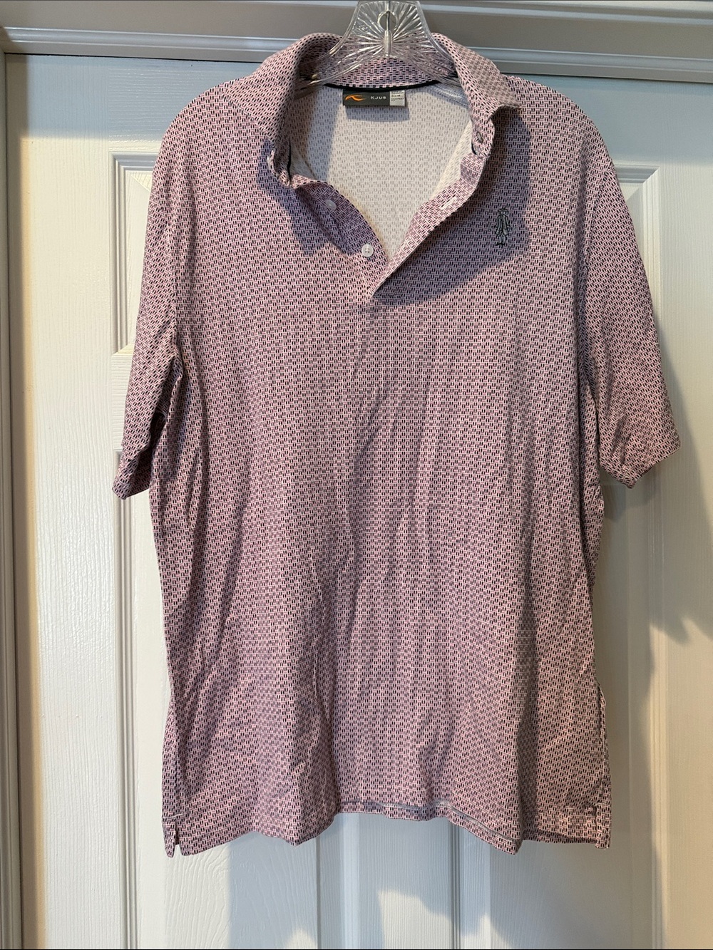 KJUS Comfort Fit Pink Micro-Pattern Short-Sleeve Polo